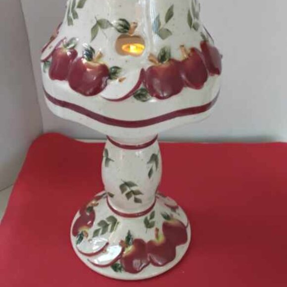 JKL Apple Theme Ceramic (2) pcs Votive Set Vintage - Picture 6 of 9